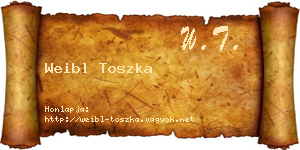 Weibl Toszka névjegykártya